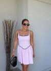 PEMBE Biye Detay Mini Elbise