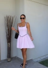 PEMBE Biye Detay Mini Elbise