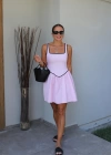 PEMBE Biye Detay Mini Elbise