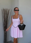 PEMBE Biye Detay Mini Elbise