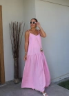 PEMBE Salaş Askılı Elbise