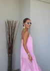 PEMBE Salaş Askılı Elbise