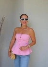 PEMBE Volanlı Bluz