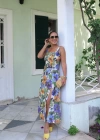 RENKLİ Çicek Desen Elbise