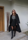 Siyah Astarlı Kaşe Kaban
