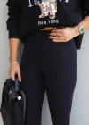 Black Waist Detail Leggings