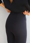 Black Waist Detail Leggings