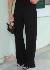 Siyah Bürümcük Crop Pantolon Takım