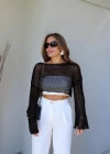 Siyah Crop Triko