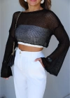 Siyah Crop Triko
