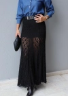 Siyah Dantel Maxi Boy Etek