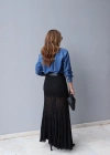 Siyah Dantel Maxi Boy Etek