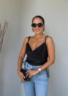 Siyah Degaje Bluz