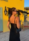 Siyah Fırfırlı Etek Bluz Takım