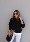 Siyah Kapüşonlu Sweat