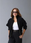Siyah Triko Bomber Ceket