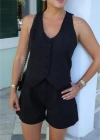 Siyah Yelek Şort Takım