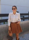 TABA Kemer Detay Süet Etek