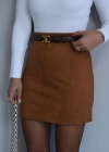 Taba Mini Süet Etek