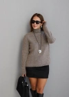 Mink V-Neck Knit Sweater