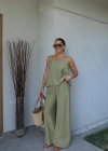 YEŞİL Askılı Bluz Pantolon Takım