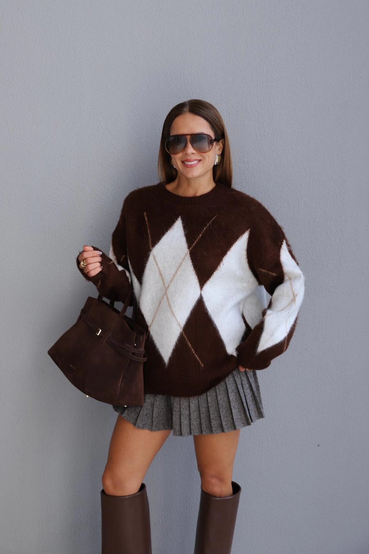 Brown Patterned Sweater