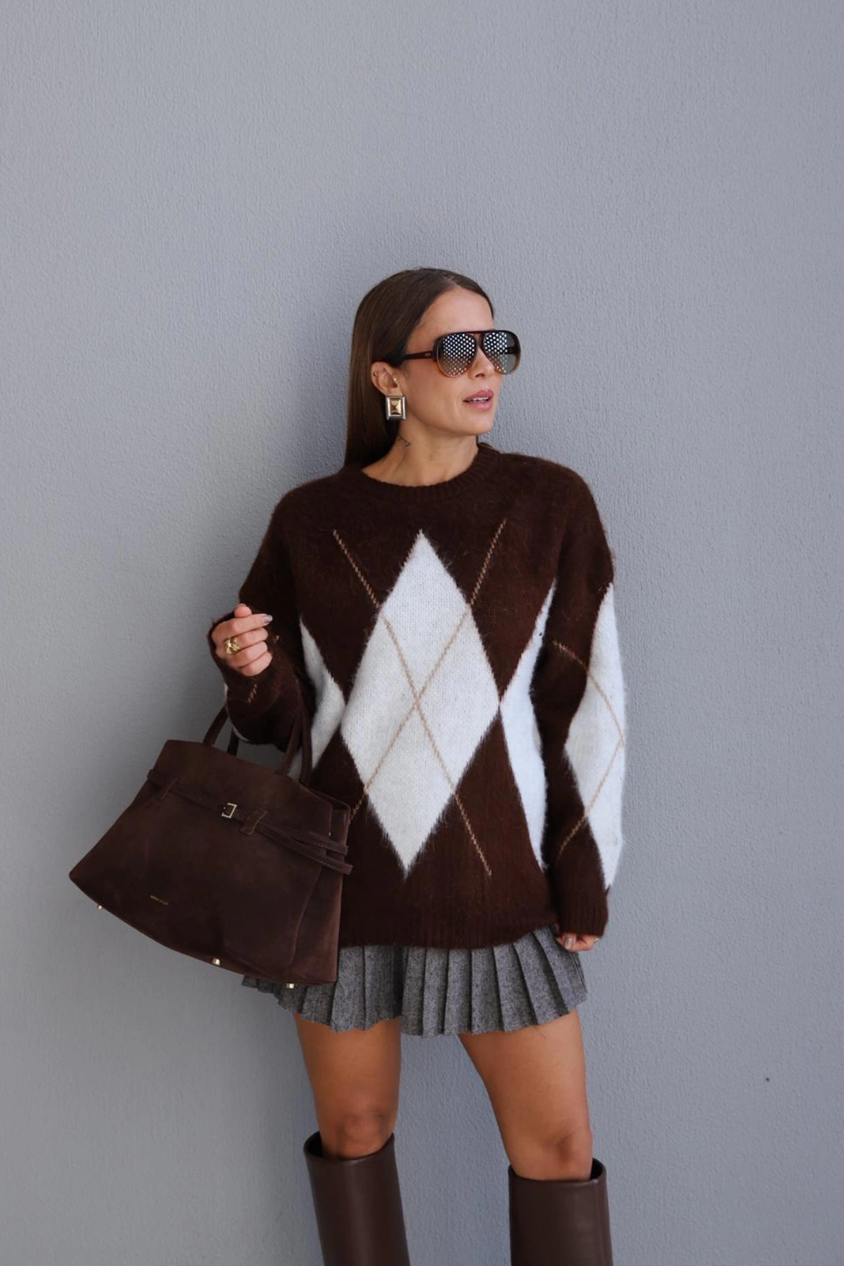 Brown Patterned Sweater