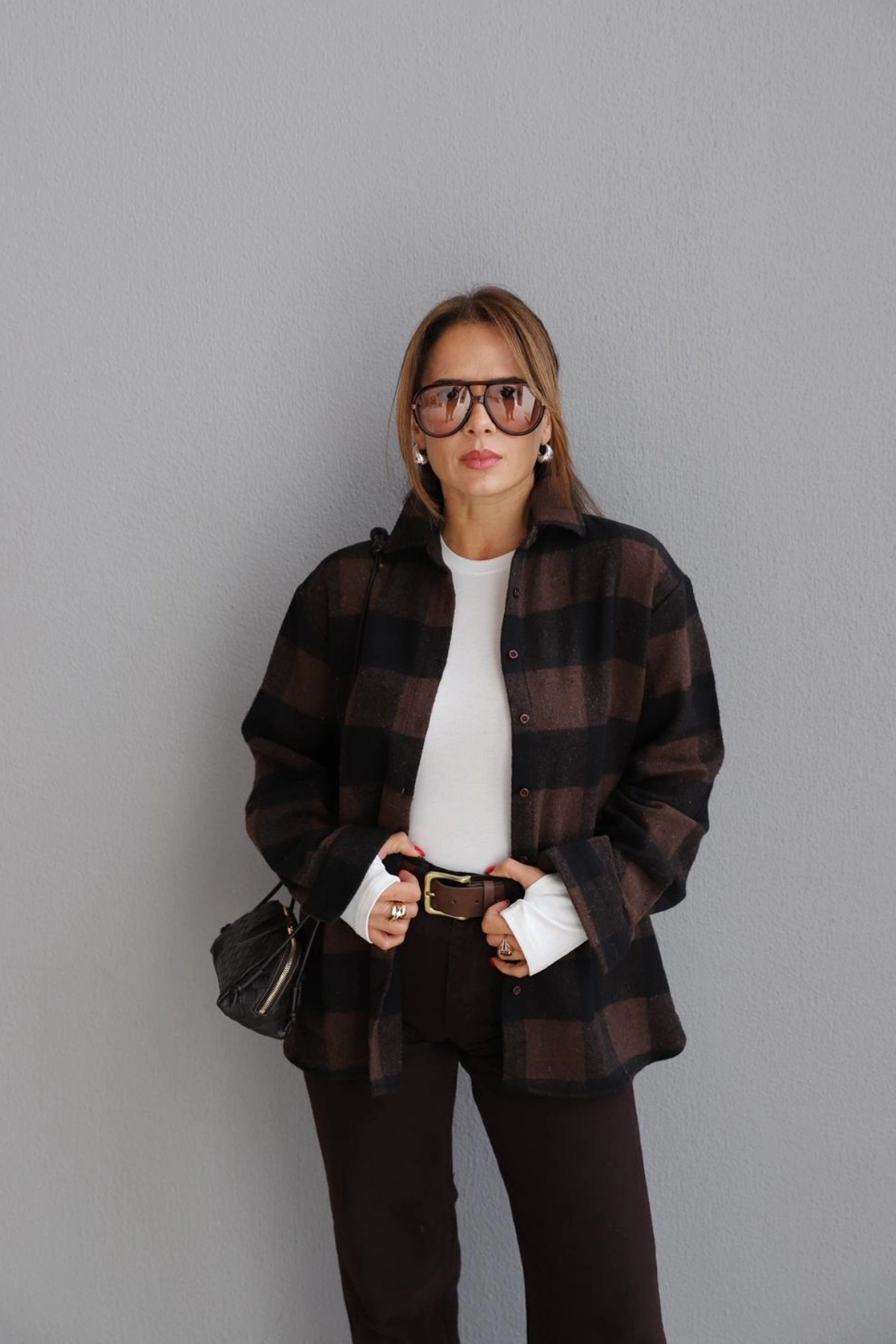 Kahverengi Ekose Gömlek