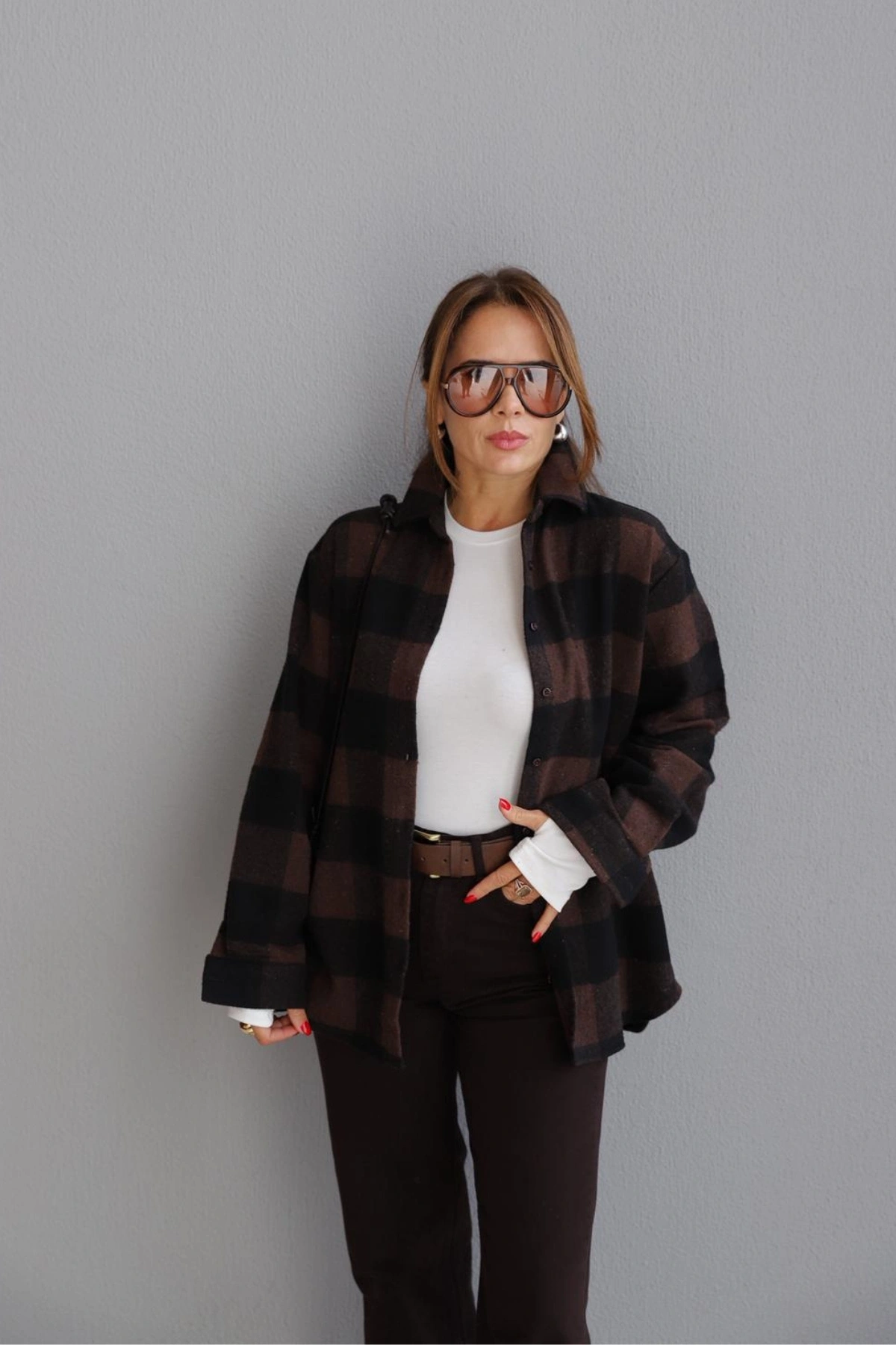 Kahverengi Ekose Gömlek