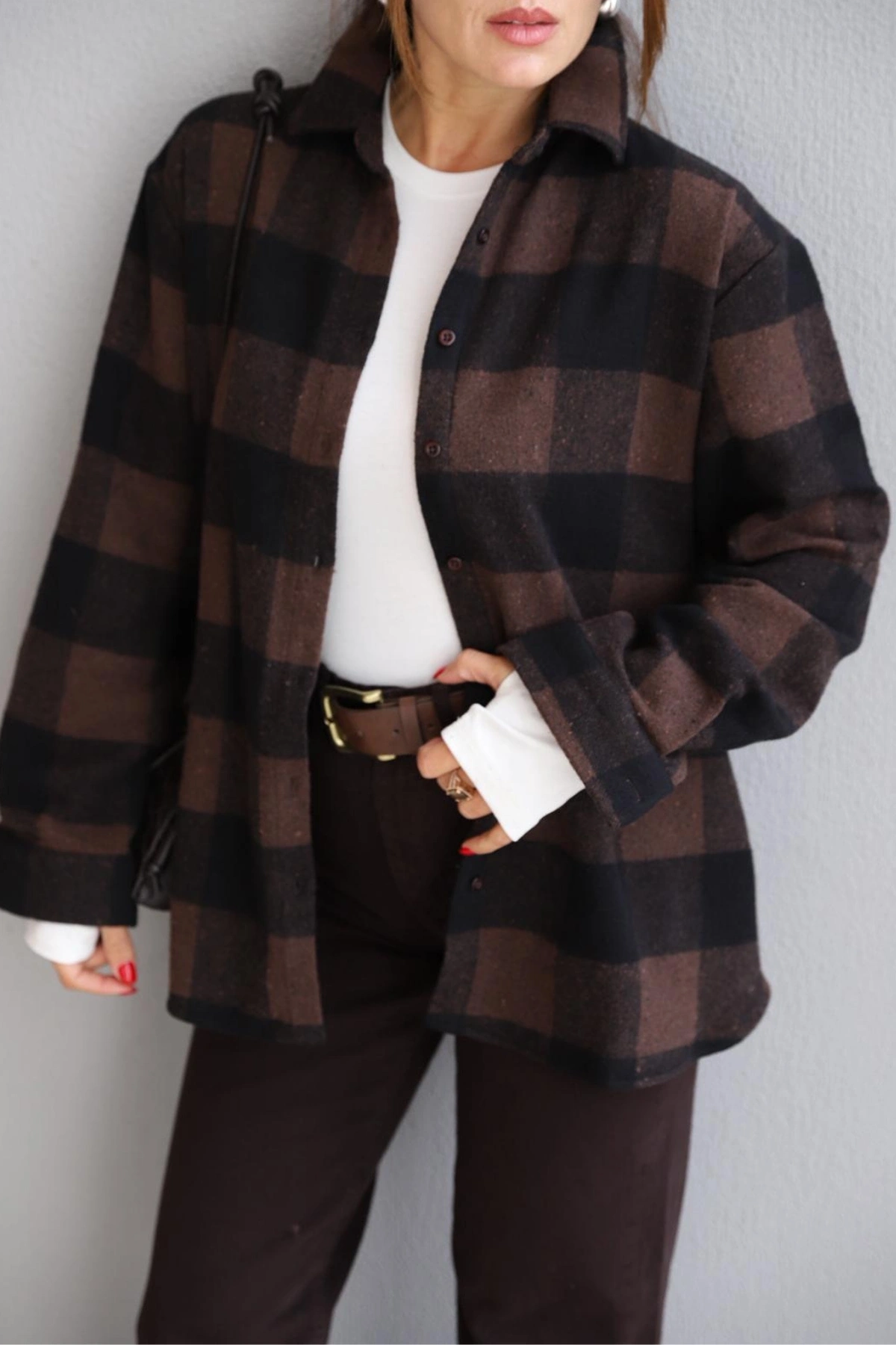 Kahverengi Ekose Gömlek