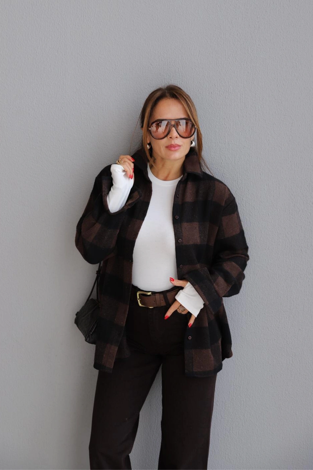 Kahverengi Ekose Gömlek