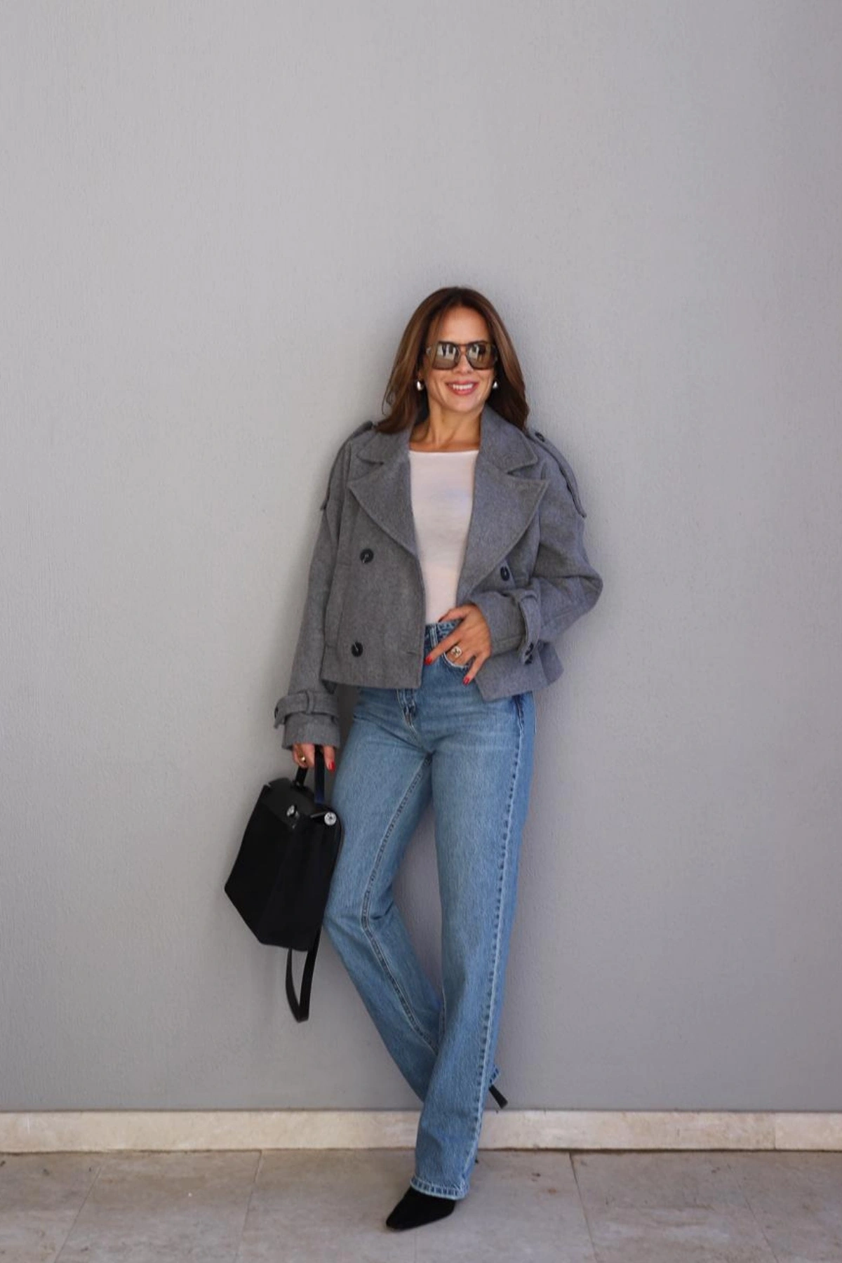 Blue Back Pocket Processing Detail Jeans