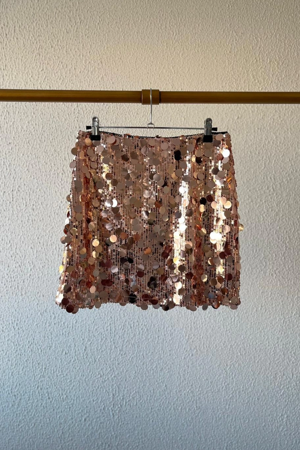 Rose Gold Payetli Mini Etek