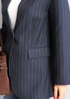 Lacivert Çizgili Blazer