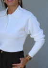 Ekru Polo Yaka Triko