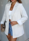 NATURAL Astarlı Keten Blazer Ceket