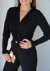 Vatkalı Kruvaze Yaka Bodysuit