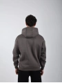 Basic Polarlı Kapşonlu Hoodie (Sweatshirt) Antrasit