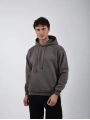Basic Polarlı Kapşonlu Hoodie (Sweatshirt) Antrasit