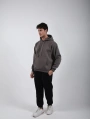 Basic Polarlı Kapşonlu Hoodie (Sweatshirt) Antrasit
