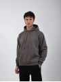 Basic Polarlı Kapşonlu Hoodie (Sweatshirt) Antrasit
