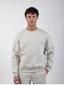 Basic Polarlı Sweatshirt Açık Gri