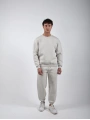 Basic Polarlı Sweatshirt Açık Gri