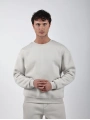 Basic Polarlı Sweatshirt Açık Gri