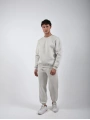 Basic Polarlı Sweatshirt Açık Gri