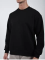 Basic Polarlı Sweatshirt Siyah