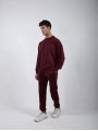 RelaxFit Basic Sweatshırt Relax Eşofman Takım Bordo