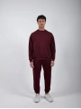 RelaxFit Basic Sweatshırt Relax Eşofman Takım Bordo