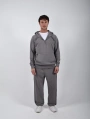 Yarım Fermuar Sweatshirt Bol Paça Baggy Eşofman Takımı Antrasit