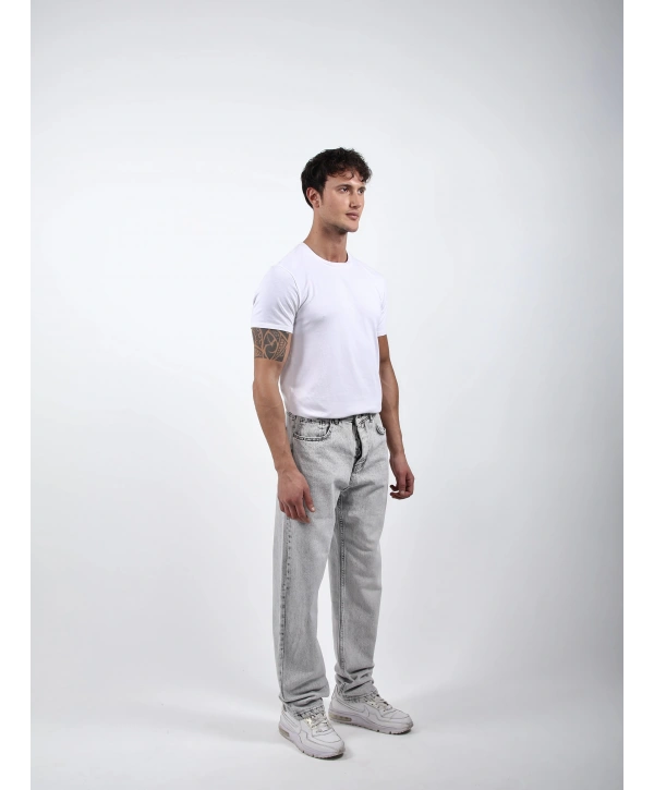 Baggy Kot Pantolon Açık Gri